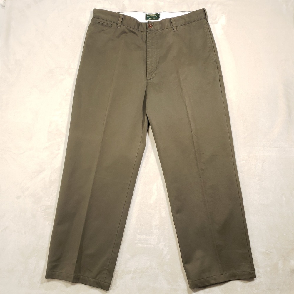 Filson Chino Pants Mens 38 Olive Green Cotton Twill Straight Leg Work Trousers